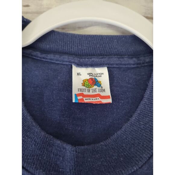 Vintage Single Stitch America T-shirt Mens Xl Fruit Of The Loom Tag Blue‎ - Picture 11 of 12